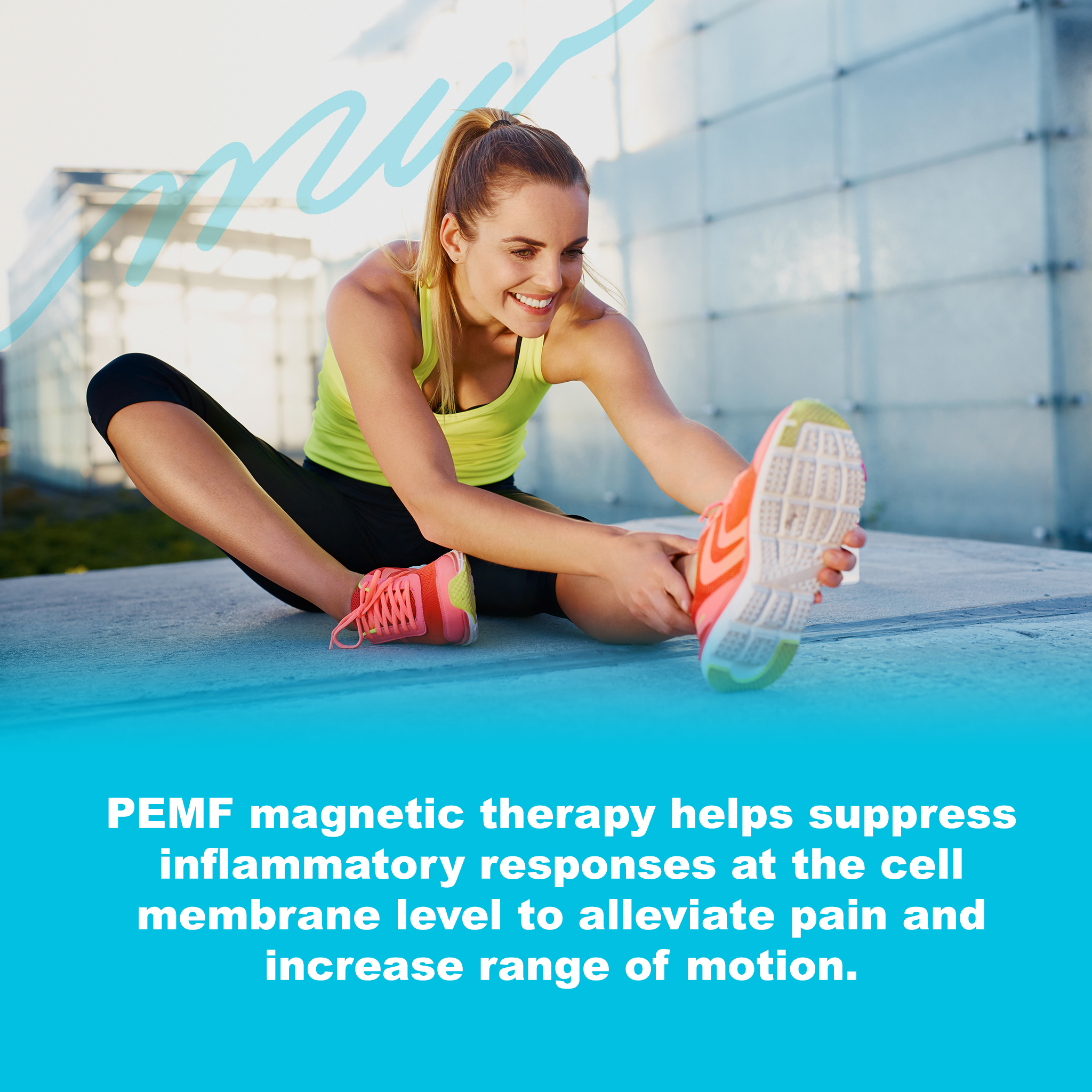 PEMF Magnetic therapy helps suppress inflammatory responses at the cell membrane level to alleviate pain and increase range of motion.