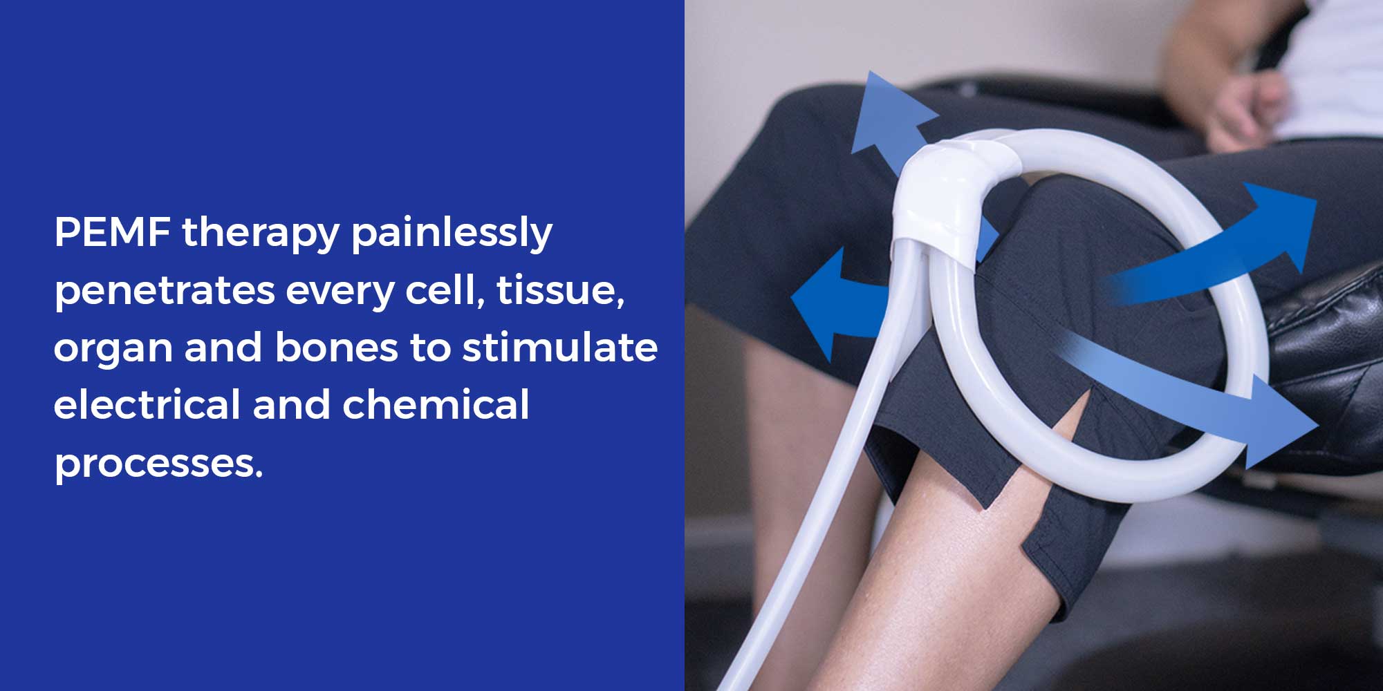 PEMF therapy painlessly penetrates every cell, tissue, organ and bones to stimulate electrical and chemical processes.