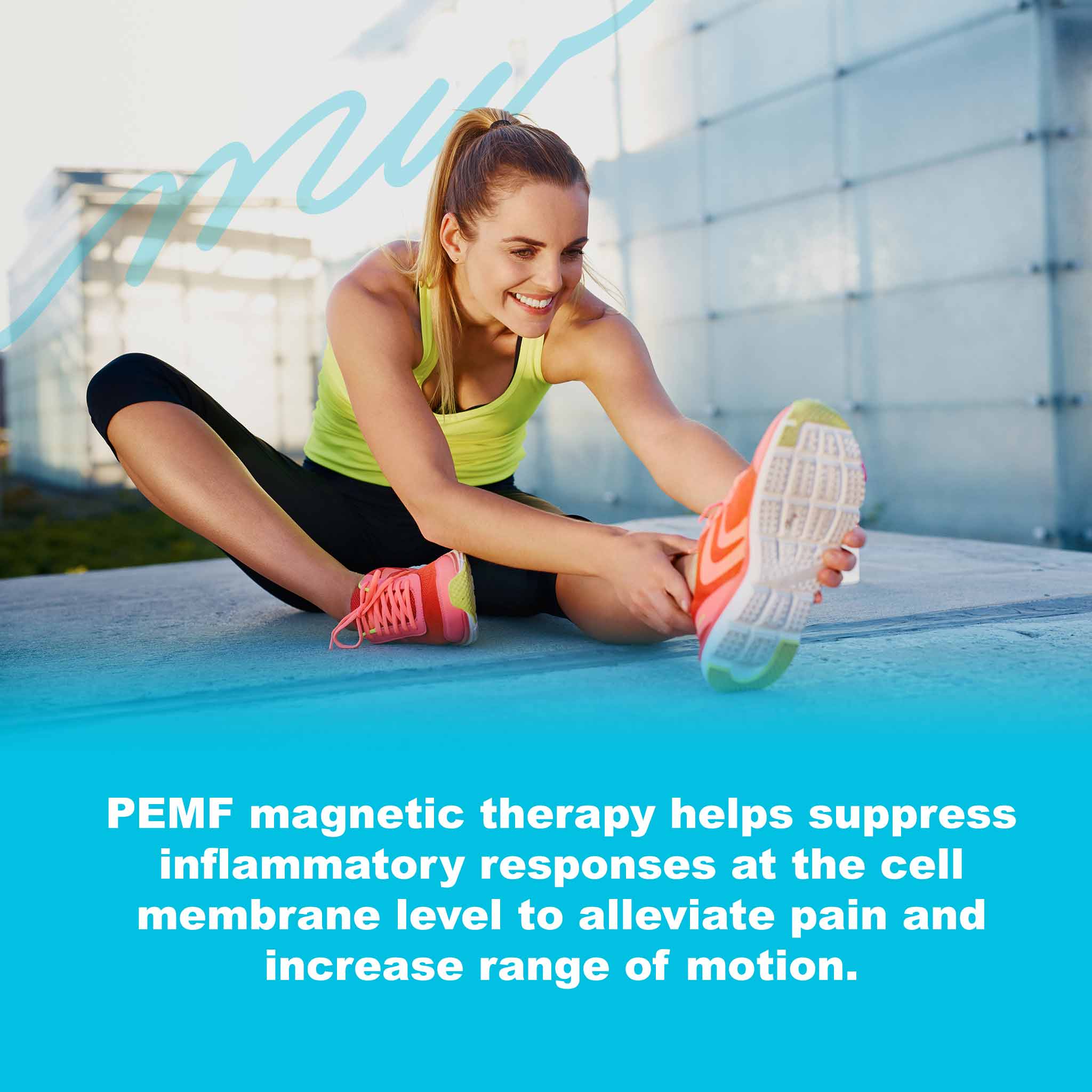 PEMF Magnetic therapy helps suppress inflammatory responses at the cell membrane level to alleviate pain and increase range of motion.