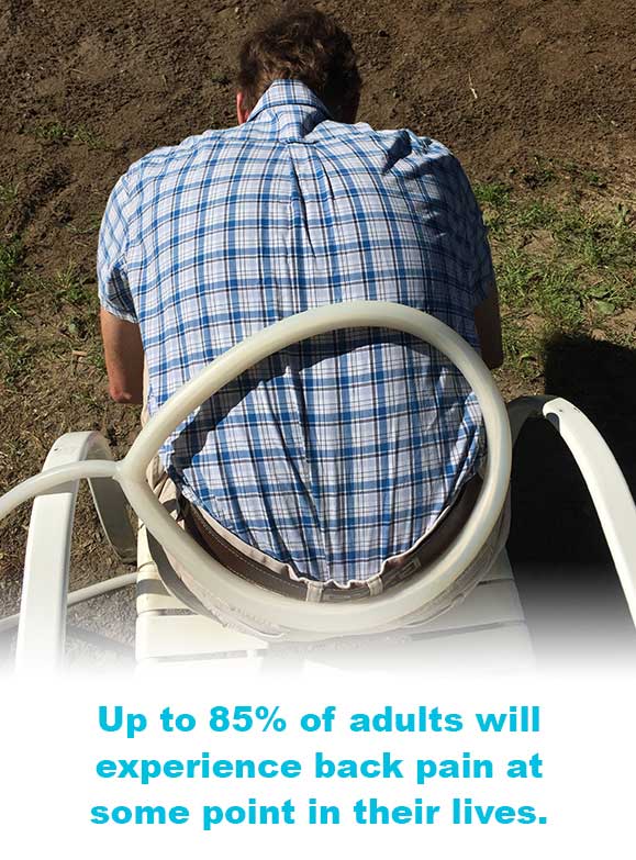 Up to 85% of adults will experience back pain at some point in their lives.