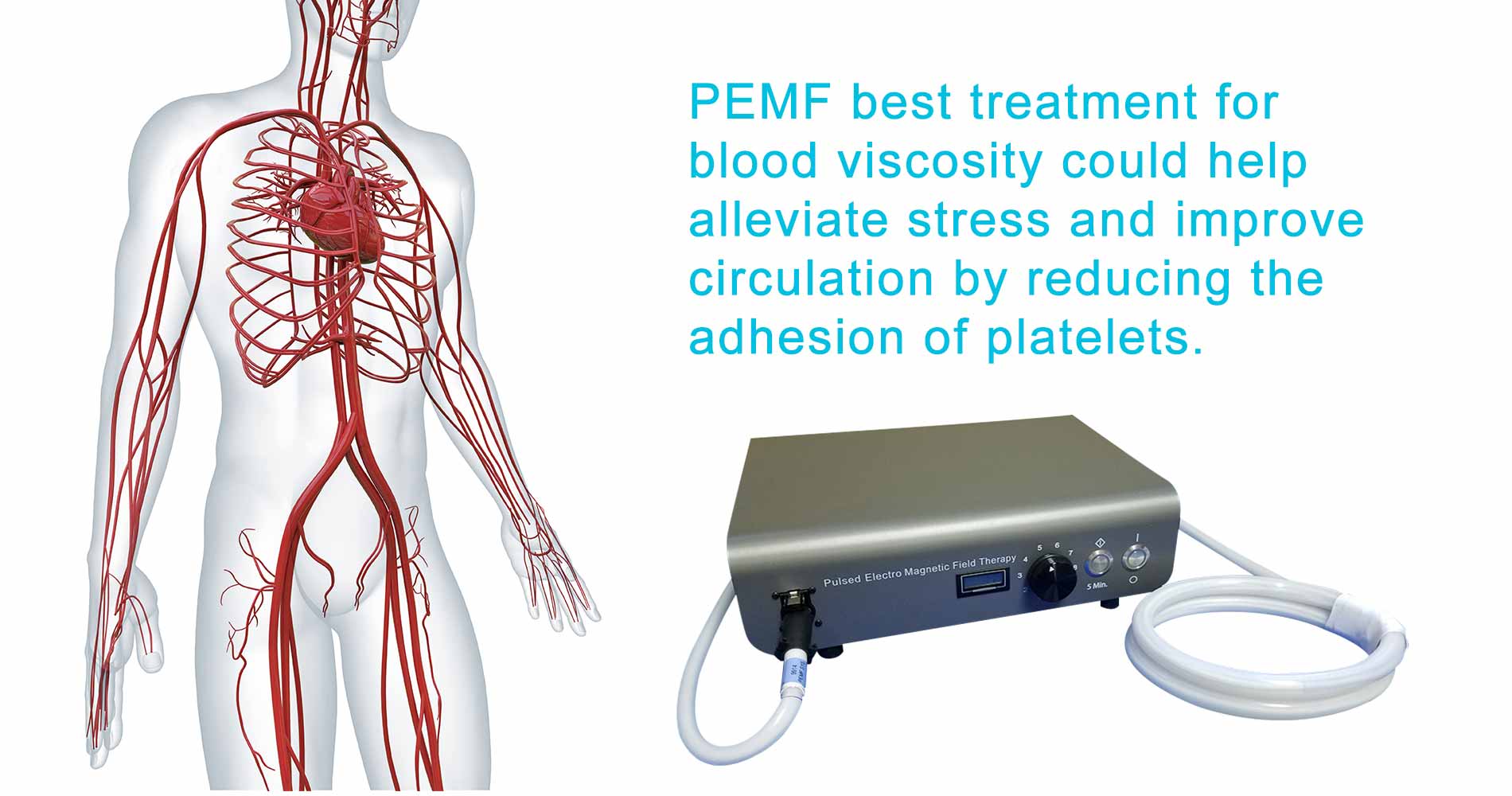 PEMF Best treatment for blood viscosity could help alleviate stress and improve circulation by reducing the adhesion of platelets.